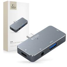 Tech-Protect Tech-Protect 4in1 USB-C Hub USB-A/HDMI/AUX/USB-C Gr&aring; - Teknikhallen.se