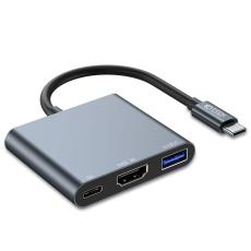 Tech-Protect Tech-Protet 3in1 USB-C Hub USB-A / HDMI / USB-C Gr&aring; - Teknikhallen.se