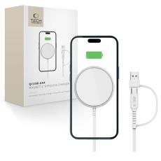 Tech-Protect Tech-Protect 15W MagSafe Tr&aring;dl&ouml;s Qi Laddare Vit - Teknikhallen.se