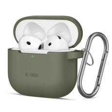 Tech-Protect Tech-Protect AirPods 4 Skal Silikon Hook Olive Green - Teknikhallen.se