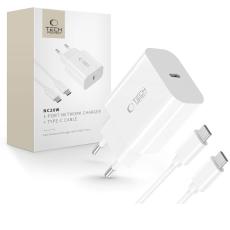 Tech-Protect Tech-Protect 20W USB-C V&auml;ggladdare PD Inkl. USB-C Kabel Vit - Teknikhallen.se