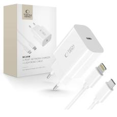 Tech-Protect Tech-Protect 20W PD V&auml;ggladdare Inkl. Lightning Kabel Vit - Teknikhallen.se