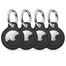 Tech-Protect Tech-Protect Apple AirTag 2/1 4-PACK H&aring;llare Rough Svart - Teknikhallen.se