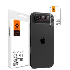 Spigen Spigen iPhone Air 2-PACK Linsskydd GLAS.tR "Ez Fit" Svart / R&ouml;d - Teknikhallen.se
