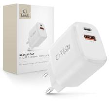 Tech-Protect Tech-Protect 45W PD QC3.0 V&auml;ggladdare USB-C / USB-A Vit - Teknikhallen.se