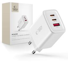 Tech-Protect Tech-Protect 65W V&auml;ggladdare PD QC3.0 USB-C / USB-A Vit - Teknikhallen.se