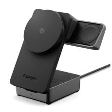 Spigen Spigen 25W Qi2.2 3in1 Tr&aring;dl&ouml;s Magnetisk MagSafe Laddare Essential Svart - Teknikhallen.se