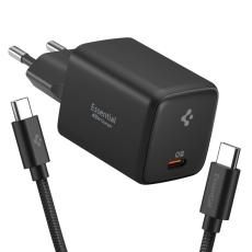 Spigen Spigen 45W V&auml;ggladdare Inkl. USB-C Kabel Essential Svart - Teknikhallen.se