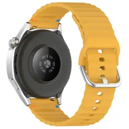  Klockarmband 20 mm Silikon Wave Design Gul - Teknikhallen.se