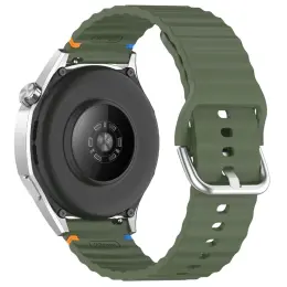  Klockarmband 20 mm Silikon Wave Design Militär Grön - Teknikhallen.se