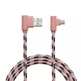  2M Micro USB Vinklad Kabel - Roséguld - Teknikhallen.se