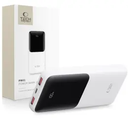 Tech-Protect Tech-Protect 10000 mAh 22.5W Powerbank Vit - Teknikhallen.se