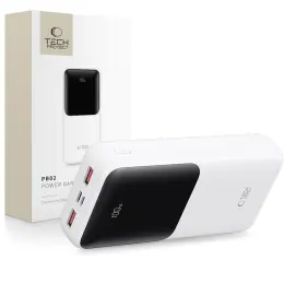 Tech-Protect Tech-Protect 20000 mAh 22.5W Powerbank Vit - Teknikhallen.se