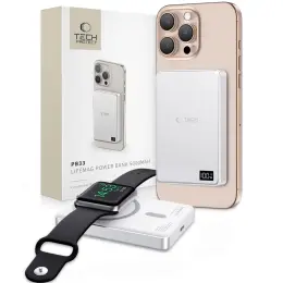 Tech-Protect Tech-Protect 5000 mAh MagSafe Powerbank LifeMag Silver - Teknikhallen.se