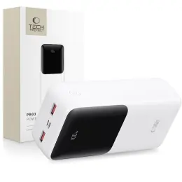 Tech-Protect Tech-Protect 30000 mAh 22.5W Powerbank Vit - Teknikhallen.se