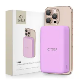 Tech-Protect Tech-Protect 20000 mAh MagSafe Powerbank LifeMag Lila - Teknikhallen.se
