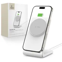 Tech-Protect Tech-Protect 15W Qi Magnetisk MagSafe Laddare Vit - Teknikhallen.se