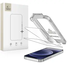 Tech-Protect Tech-Protect iPhone 12 / 12 Pro 2-PACK Skärmskydd Quick Set+ Svart - Teknikhallen.se
