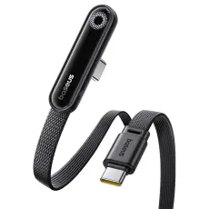 BASEUS Baseus 1m 100W USB-C - USB-C Elbow Kabel Svart - Teknikhallen.se