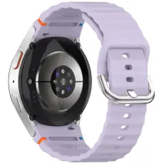  Galaxy Watch 5/5 Pro/6/7/FE Armband Silikon Wave Design Lila - Teknikhallen.se