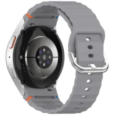  Galaxy Watch 5/5 Pro/6/7/FE Armband Silikon Wave Design Gr&aring; - Teknikhallen.se