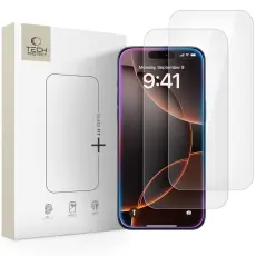 Tech-Protect Tech-Protect iPhone 17 Pro/17/16 Pro 2-PACK Sk&auml;rmskydd H&auml;rdat Glas Transparent - Teknikhallen.se