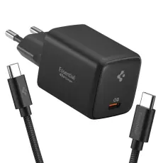 Spigen Spigen 45W V&auml;ggladdare Inkl. USB-C Kabel Essential Svart - Teknikhallen.se