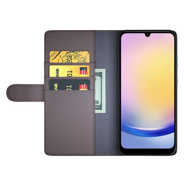 Bild 2,  Samsung Galaxy A16 / A26 5G Fodral Premium Äkta Läder Brun - Teknikhallen.se