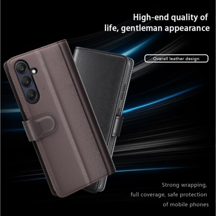 Bild 4,  Samsung Galaxy A16 / A26 5G Fodral Premium Äkta Läder Brun - Teknikhallen.se