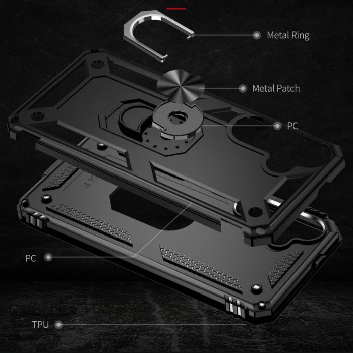 Bild 6,  Samsung Galaxy S24 Skal Hybrid Armor Ring Svart - Teknikhallen.se