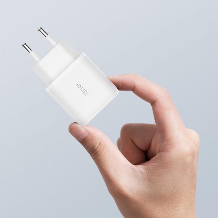Bild 6, Tech-Protect Tech-Protect 20W Väggladdare PD QC USB-C / USB-A Vit - Teknikhallen.se