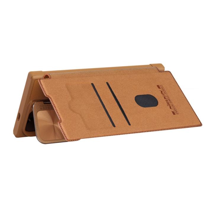 Bild 3, NILLKIN NILLKIN Galaxy S24 Plus Fodral Qin Läder Cam Kickstand Brun - Teknikhallen.se