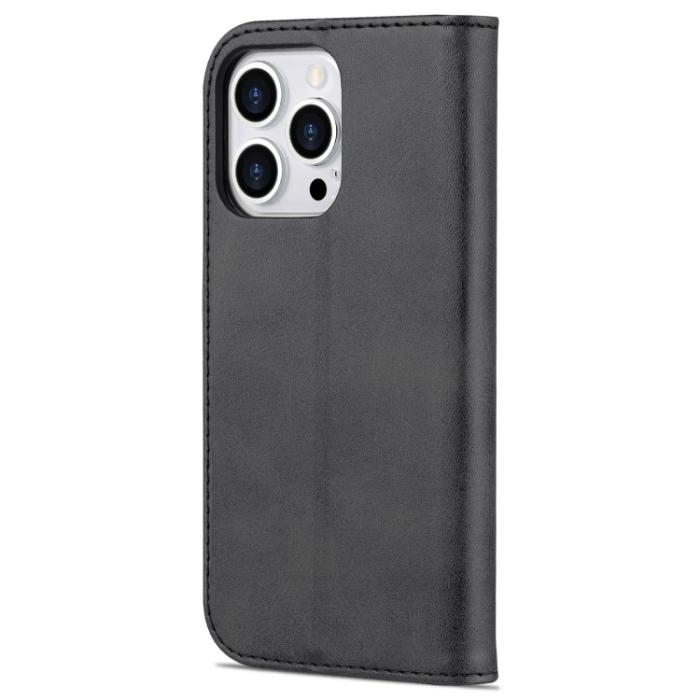 Bild 3, AZNS AZNS iPhone 14 Pro Fodral Läder Svart - Teknikhallen.se
