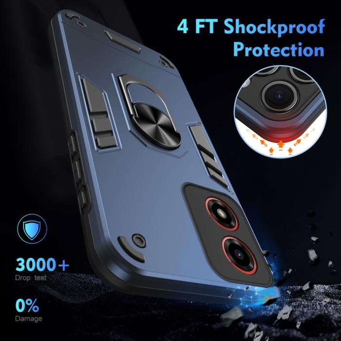Bild 4,  Motorola Moto G04 4G/G24 4G Hybrid Ring Skal Blå - Teknikhallen.se