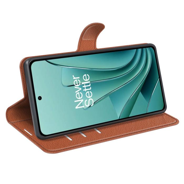 Bild 3,  OnePlus Nord 3 5G Fodral Litchi Textur Brun - Teknikhallen.se