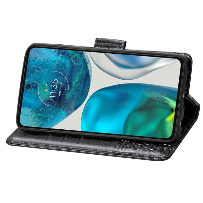 Bild 4,  Motorola Moto G52/G82 Fodral Fjäril Tryck Svart - Teknikhallen.se