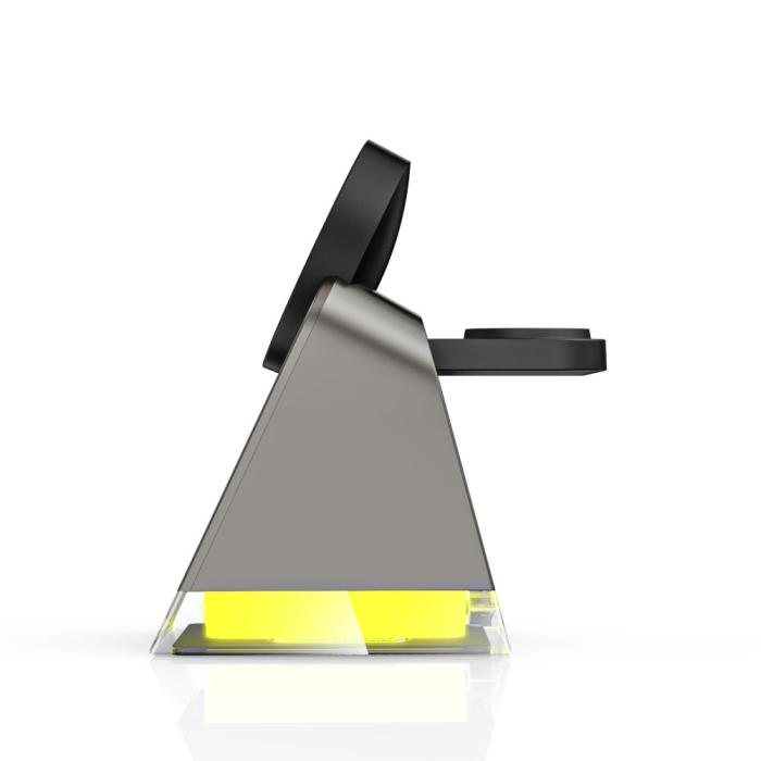 Bild 4, Tech-Protect Tech-Protect 3in1 15W Qi Magnetisk MagSafe Laddare Svart - Teknikhallen.se