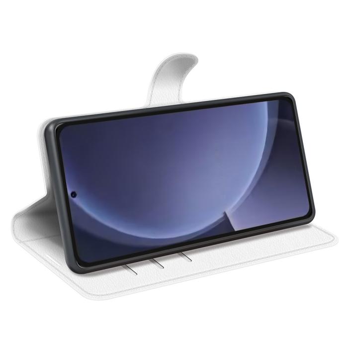 Bild 3,  Samsung Galaxy S25 Plus Fodral Litchi Läder Vit - Teknikhallen.se