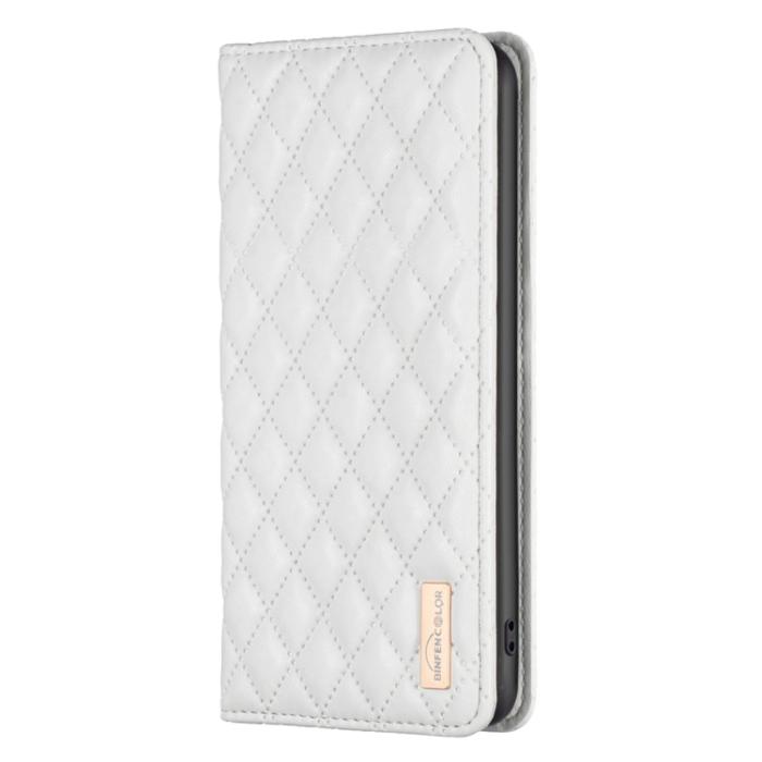 Bild 2, BINFEN BINFEN iPhone 15 Pro Fodral Diamond Flip Läder Vit - Teknikhallen.se