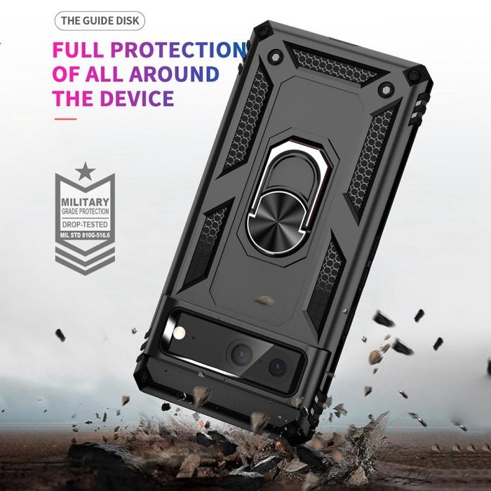 Bild 5,  Google Pixel 7 Skal Shockproof Hybrid Ring Armor Svart - Teknikhallen.se