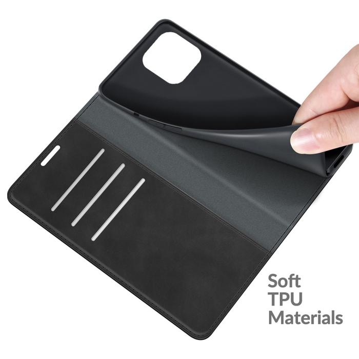 Bild 4,  iPhone 13 Pro - Skin Touch Flip Fodral - Svart - Teknikhallen.se