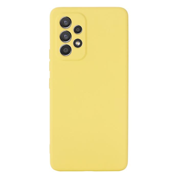 Bild 2,  Samsung Galaxy A53 5G Skal Liquid Silikon Med Strap Gul - Teknikhallen.se