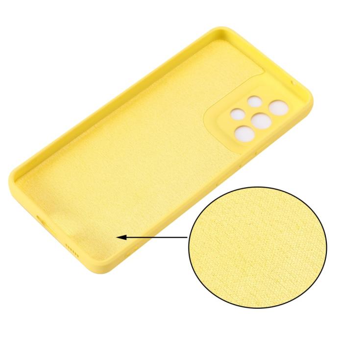 Bild 3,  Samsung Galaxy A53 5G Skal Liquid Silikon Med Strap Gul - Teknikhallen.se