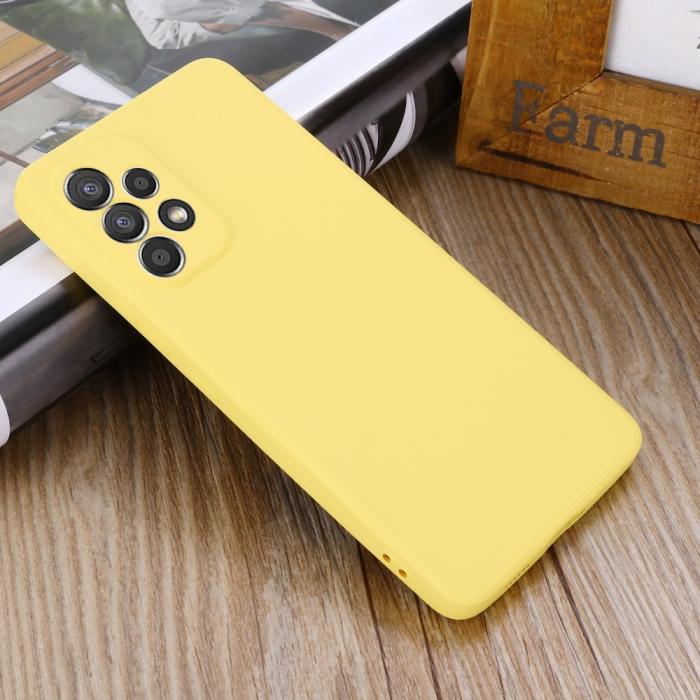 Bild 6,  Samsung Galaxy A53 5G Skal Liquid Silikon Med Strap Gul - Teknikhallen.se