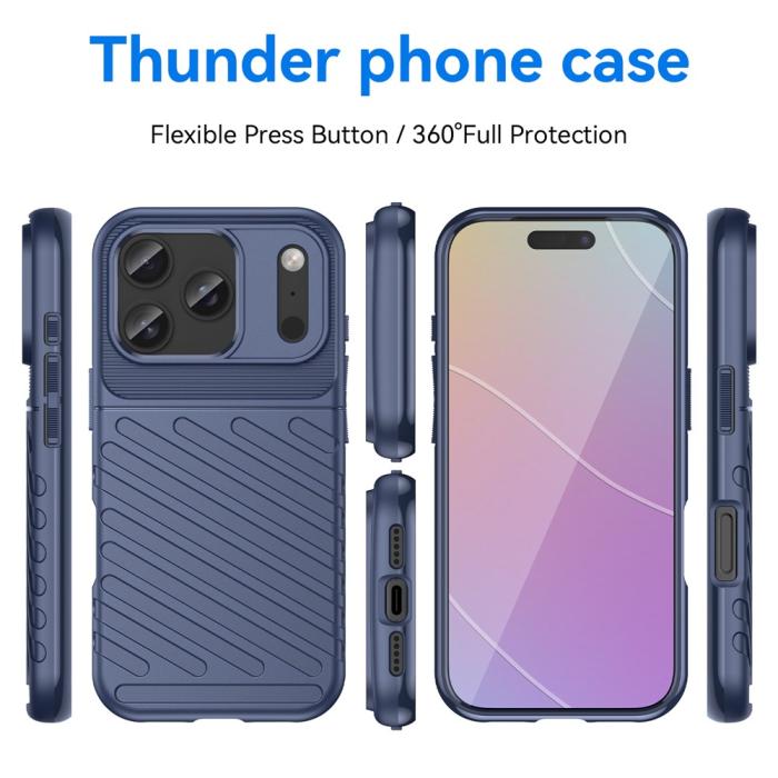 Bild 3,  iPhone 18 Pro / 17 Pro Skal Skal TPU Vävt Mönster Blå - Teknikhallen.se