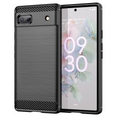  Google Pixel 6A Skal Borstad St&aring;l Textur Svart - Teknikhallen.se