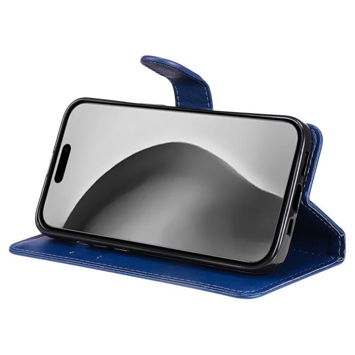 Bild 4,  iPhone 16 Pro Max Fodral Läder Mörk Blå - Teknikhallen.se