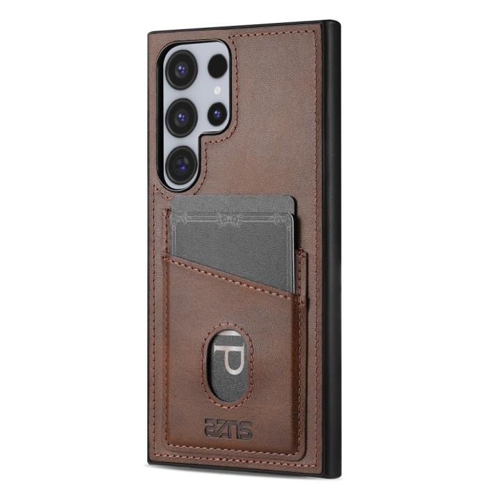 Bild 2, AZNS AZNS Samsung Galaxy S25 Ultra Skal Med Kortfack Läder Mörk Brun - Teknikhallen.se
