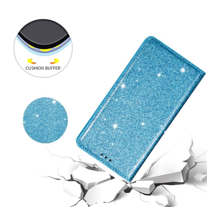 Bild 4,  iPhone 15 Fodral Flip Glitter Blå - Teknikhallen.se