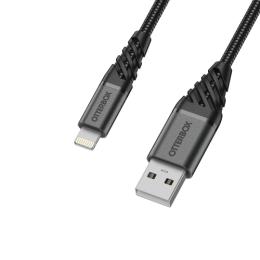 OtterBox OtterBox Premium 1m Lightning - USB-A Kabel Nylonflätad Svart - Teknikhallen.se